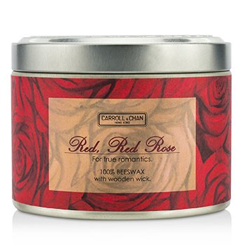 錫罐100％蜂蠟木芯蠟燭 - Red, Red Rose