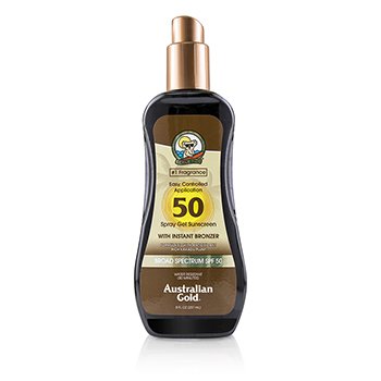 Australian Gold Spray Gel Sunscreen SPF 50 with Instant Bronzer