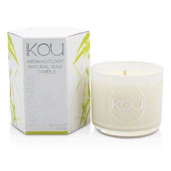 Eco-Luxury Aromacology Natural Wax Candle Glass - Happiness (Coconut & Lime)
