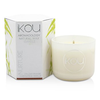 iKOU Eco-Luxury Aromacology Natural Wax Candle Glass - Nurture (Italian Orange Cardamom & Vanilla)