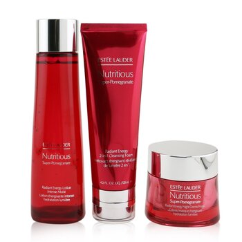 Nutritious Super-Pomegranate Overnight Radiance Collection: Cleansing Foam 125ml+Lotion Intense Moist 200ml+Night Creme 50ml