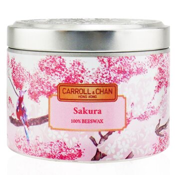 Carroll & Chan 100% Beeswax Tin Candle - Sakura