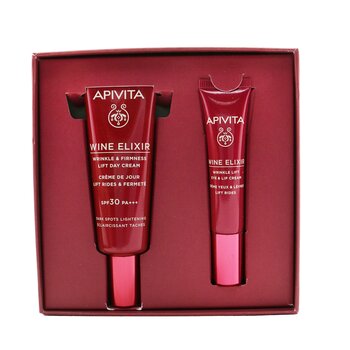 Apivita Wine Elixir Wrinkle Reduction & Firmness Gift Set: Day Cream SPF 30 40ml+ Eye & Lip Cream 15ml