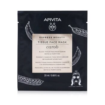 Express Beauty Black Tissue Face Mask with Carob (Detox & Purifying) - Exp. Date: 07/2022