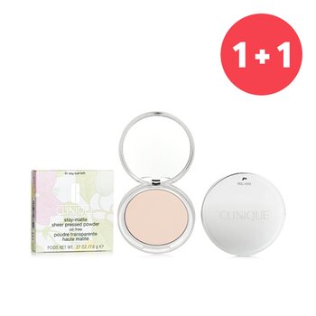 Clinique 【1+1 Set】Stay Matte Powder Oil Free - No. 01 Stay Buff