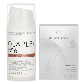 Olaplex Olaplex No. 6 Bond Smoother 100ml X Natural Beauty r-PGA Deep Hydration Moisturizing Cushion Mask (Exp Date: 01/2026) 6x 20ml